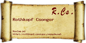 Rothkopf Csongor névjegykártya